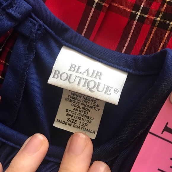 Blue vintage 80s dress - Picture 2 of 4